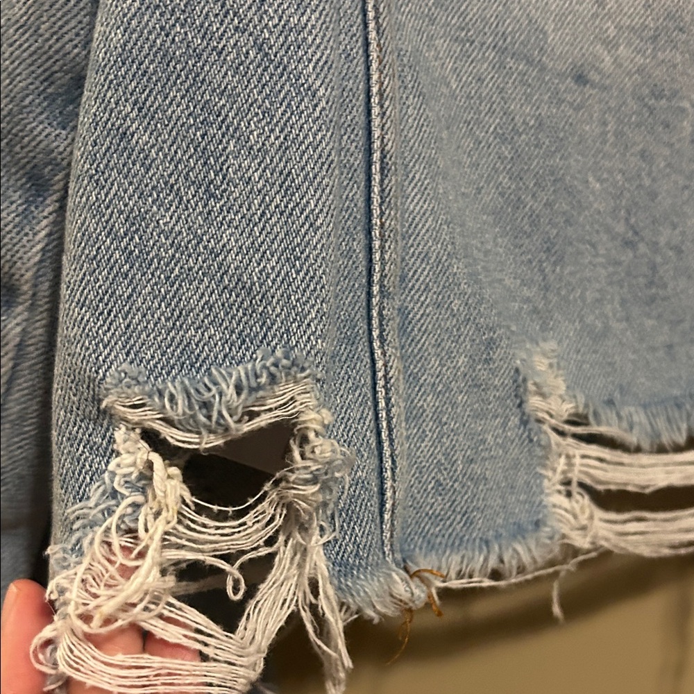 Distressed denim jacket - Picture 8 of 9